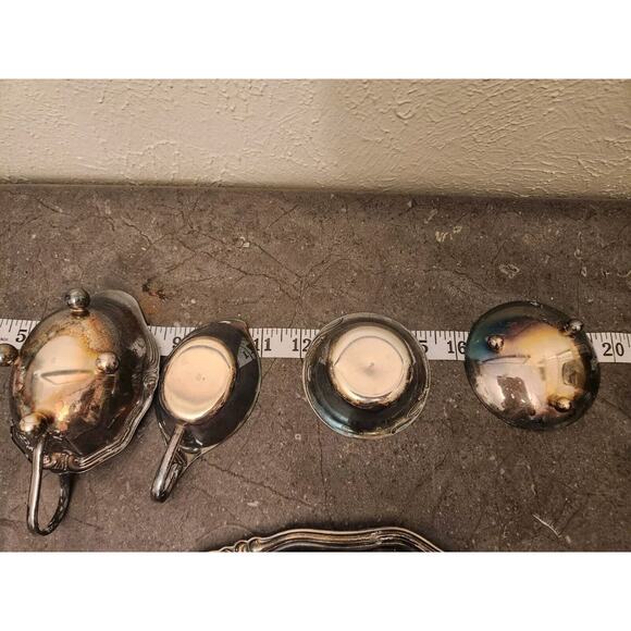 7 Pc *read Vintage WMF Silver plated Tray Serving Tea Set German - Picture 9 of 9